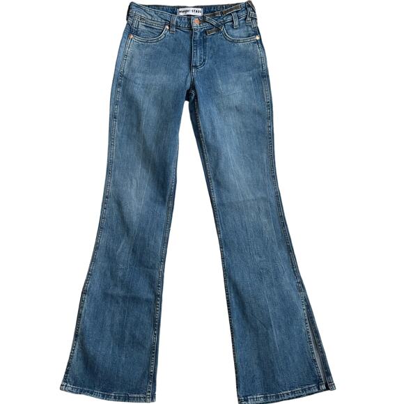 STAUD X WRANGLER The Bikini Jean Flared Mid Blue Size 26 - Picture 5 of 12